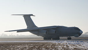 Прилет транспортного самолета Ил-76 Республики Ангола на аэродром "Белая Церковь"