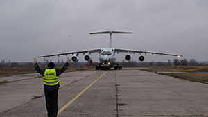 Самолет Ил-76 авиакомпании "Альфа Эйр" впервые прилетел в Белую Церковь